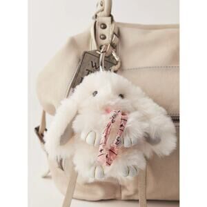 Free People | NWT | Fluffy Rabbit Bag Charm Cream White